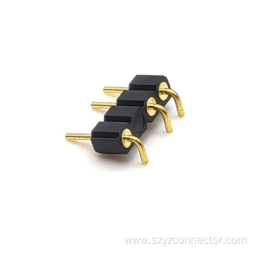 2.54mm Pitch Machined Pin header Connector Right Angle H3.0mm 1*4P